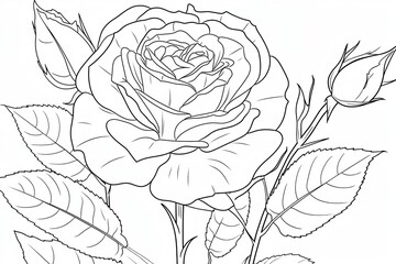 Rose in a vector style isolated. Generative AI	