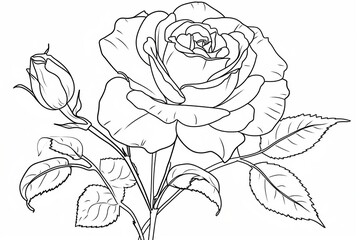 Rose in a vector style isolated. Generative AI	