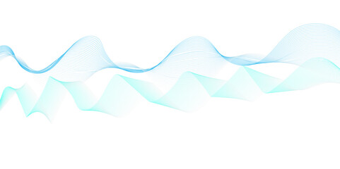 Abstract blue blend wave lines on transparent background. Modern blue flowing wave lines and glowing moving lines. Abstract blue wave liens pattern background.