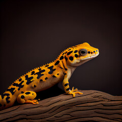 Obraz premium A yellow lizard could refer to a lizard that has a yellow coloration. However, it's important to note that not all species of lizards have a yellow coloration, and some lizards can change color based 