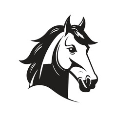 horse mascot logo ,hand drawn illustration. Suitable For Logo, Wallpaper, Banner, Background, Card, Book Illustration, T-Shirt Design, Sticker, Cover, etc