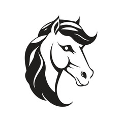 horse mascot logo ,hand drawn illustration. Suitable For Logo, Wallpaper, Banner, Background, Card, Book Illustration, T-Shirt Design, Sticker, Cover, etc