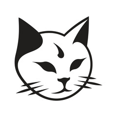 cat mascot logo ,hand drawn illustration. Suitable For Logo, Wallpaper, Banner, Background, Card, Book Illustration, T-Shirt Design, Sticker, Cover, etc