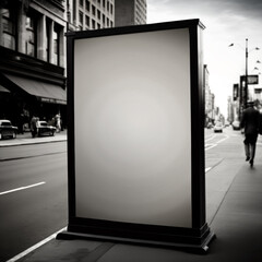A Billboard On The Side Of A 1920's Street Advertising Outdoor Advertise Mockup with Generative AI