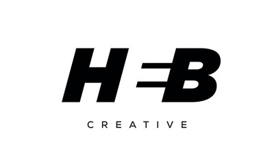 HEB letters negative space logo design. creative typography monogram vector	