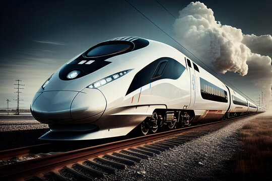 AI generates illustrations high-speed trains