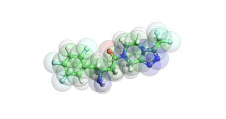 Sitagliptin, type 2 diabetes mellitus drug 3D molecule 4K 