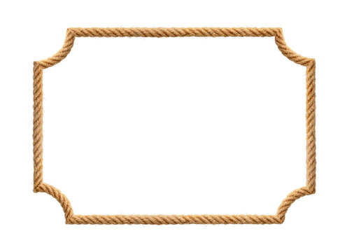Rope in frame shape on white background