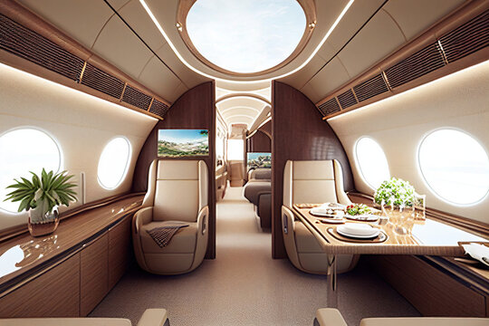 AI aircraft interior generated illustrations