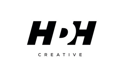 HDH letters negative space logo design. creative typography monogram vector	