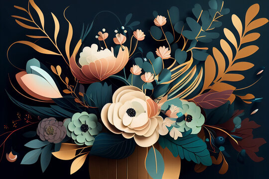 AI generated illustration background material