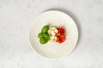 caprese salad in the form of the italian flag.traditional italian food