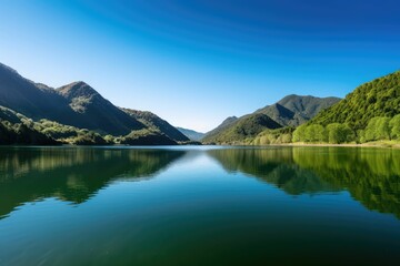 Obraz na płótnie Canvas lake in the mountains landscape, generative AI