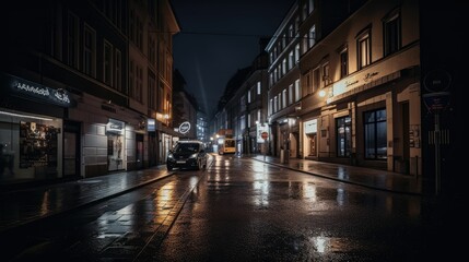 street in night, generative AI