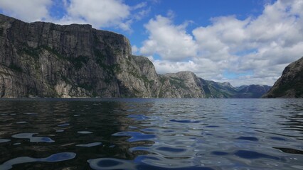 Fototapeta premium Mountainous landscape and fjord, Norway