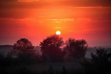 Fototapeta premium sunset in the sky, generative AI