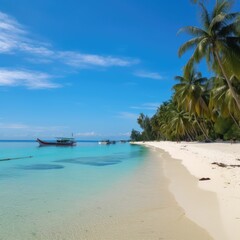 Obraz na płótnie Canvas beach with coconut palm, generative AI