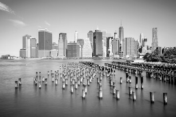 Manhattan's Financial District. Black and White - New York - 584673367