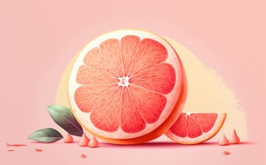 drawn grapefruit watercolor citrus fruit organic food illustrations Generative AI