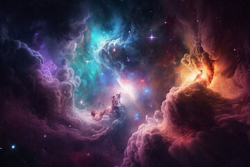 nebula galaxy abstract background, Generative AI