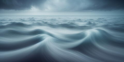 ai generated seascape with dark cloudy sky