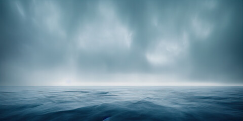 ai generated seascape with dark cloudy sky