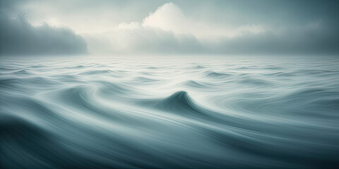 ai generated seascape with dark cloudy sky