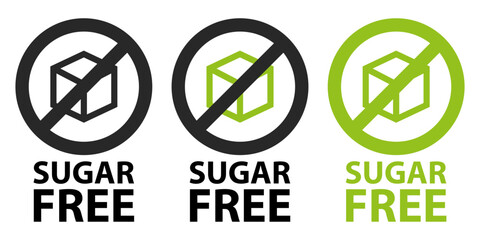 Sugar free icon symbol set