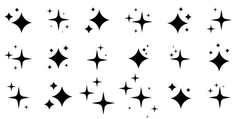 Sparkle star icons. Shine icons. Stars sparkles vector