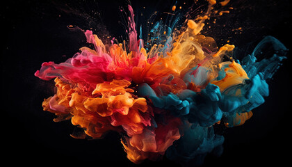 Obraz premium Colorful 3D Blast: A playful and dynamic design with pops of colors