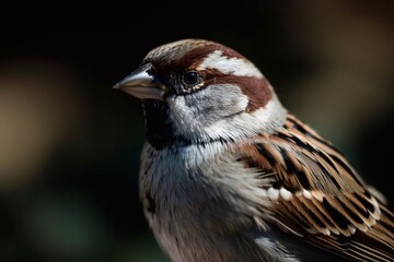 Sparrow bird close-up. AI Generated