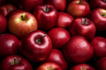 Fototapeta na wymiar Many red apples. AI Generated