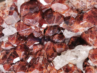 red garnet mineral texture