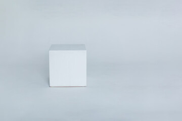 White cube on a white background