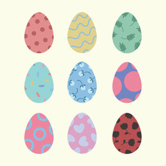 holiday vector set of easter eggs illustration