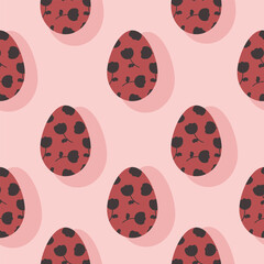 holiday vector red easter egg seamless pattern