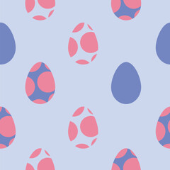 holiday vector pink and blue easter eggs seamless pattern