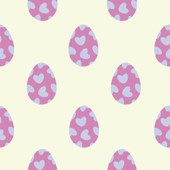 holiday vector easter egg with hearts seamless pattern