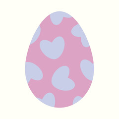holiday vector easter egg with hearts isolated illustration