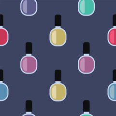 manicure vector colorful nail polishes seamless pattern