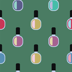 vector colorful nail polishes seamless pattern