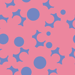 vector pink and blue abstract seamless pattern