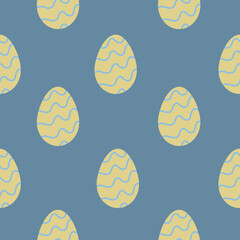 holiday vector yellow easter egg seamless pattern