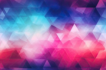 Obraz premium Triangle based background that is abstract. color progression from blue to pink. Generative AI