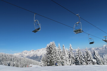 Ski lift in the Austrian alps