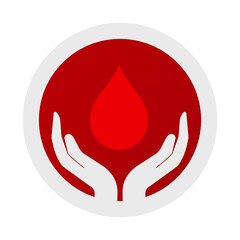Icon hands with a drop of blood