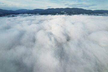 clouds over the mountains