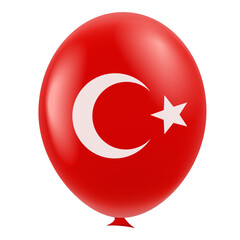 Turkey flag in the shape of a balloon. Illustration