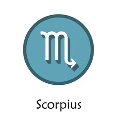 Scorpius sign . Vector illustration. Scorpius zodiac sign symbole on white background horoscope astrology. Zodiac sign. Astrological calendar. Zodiacal black and white vector horoscope. Line