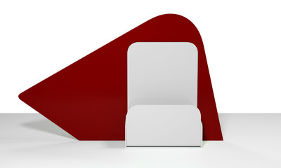 Blank Red Flyer Holder, Brochure Box Container. 3D render